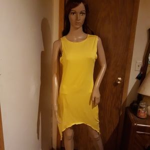 Womens Sleeveless Yellow Shirt Dress Size S (2-6)